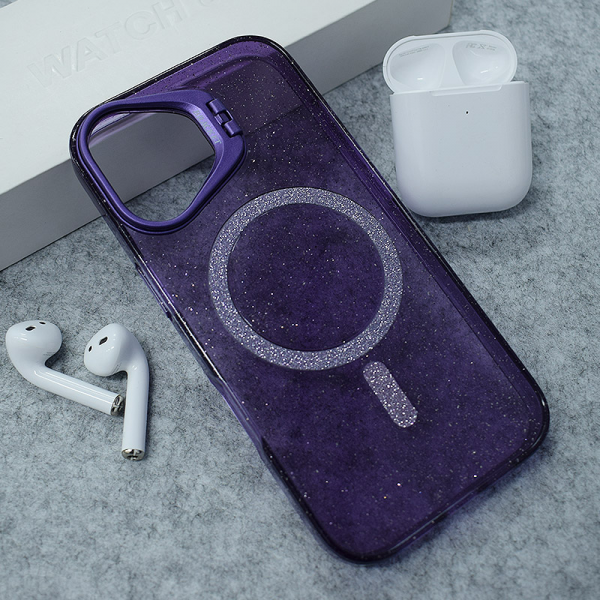 Maska Mag Case Bling Camera Bracket za iPhone 17 ljubicasta