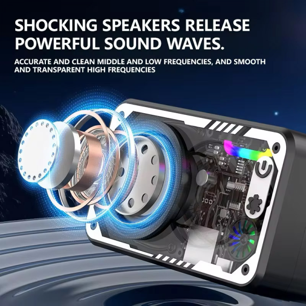 Bluetooth zvucnik V1 Mech small steel cannon BT5.3 beli