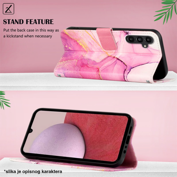 Maska na preklop Marble za Honor X5c/X5c Plus pink