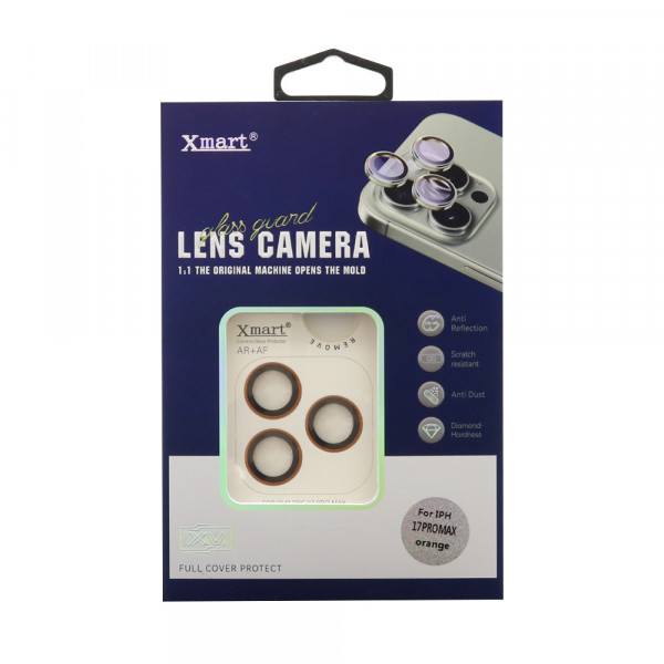 Folija za zastitu kamere X-MART OG camera film za iPhone 17 Pro (6.3)/iPhone 17 Pro Max (6.9) narandzasta