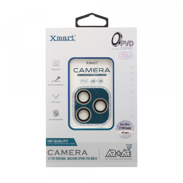 Folija za zastitu kamere X-MART PVD camera film za iPhone 17 Pro (6.3)/iPhone 17 Pro Max (6.9) srebrna