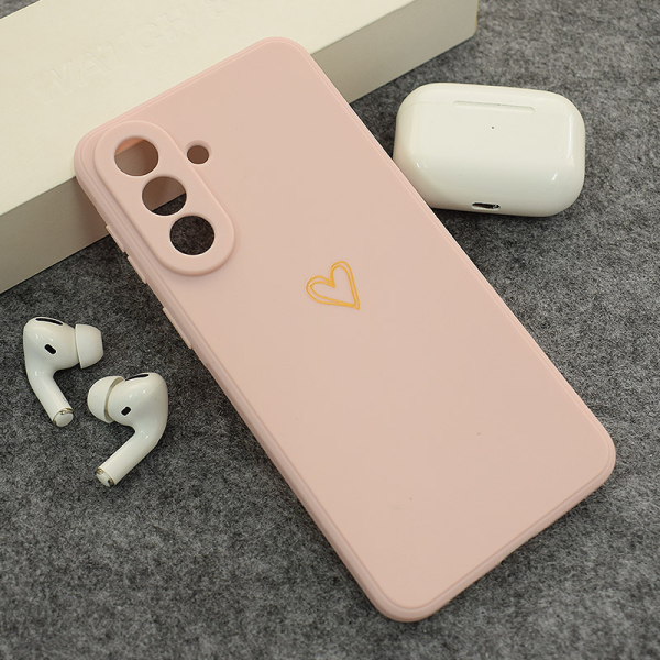 Maska Golden Heartbeat za Samsung A37 5G roze