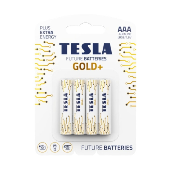 TESLA GOLD + Alkaline battery AAA 4 kom.