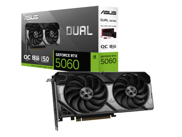 Graficka karta ASUS DUAL RTX 5060 NVD/8GB/GDDR7/128bit/crna