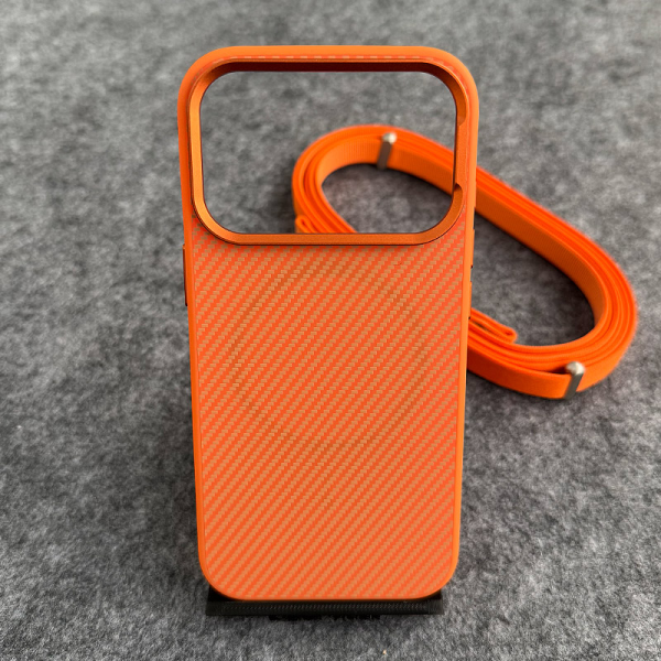 Maska Carbon Wave za iPhone 17 Pro narandzasta