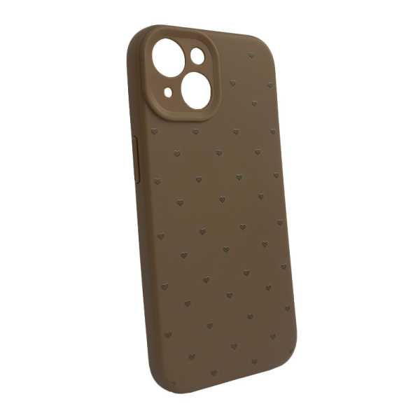 Maska Cute Heart za iPhone 15 braon