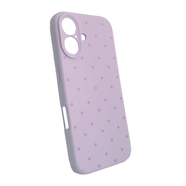 Maska Cute Heart za iPhone 16 ljubicasta