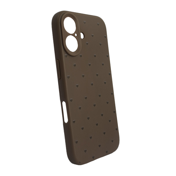 Maska Cute Heart za iPhone 16 braon