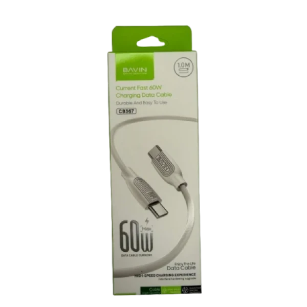 Bavin kabl 60W Type C na Type C 1m bela - CB367