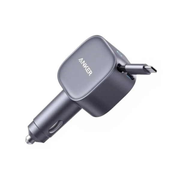 ANKER auto punjač Nano 75W sa ugrađenim USB-C kablom na izvlačenje i USB-C portom