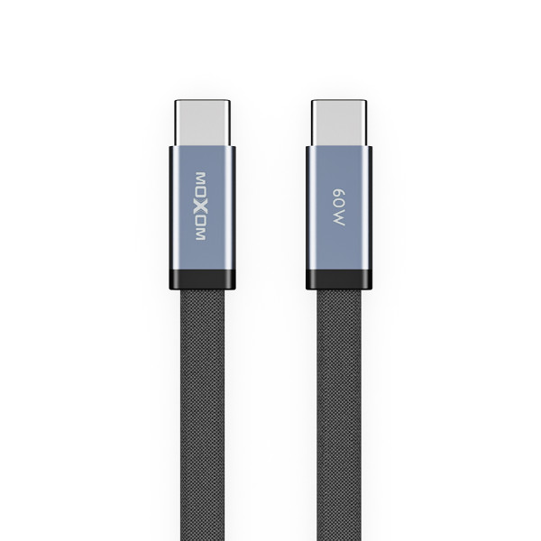 USB data kabal MOXOM MX-CB372 pleteni Fast 60W 3A Type-C na Type-C 1m crni