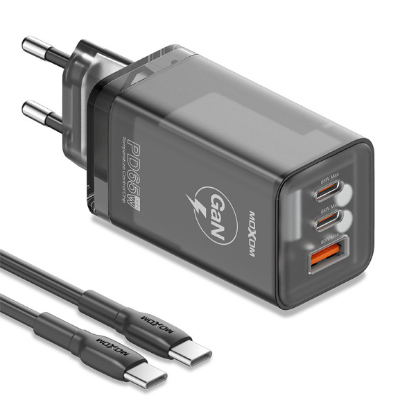 Kucni punjac MOXOM LX-HC824 60W PD Type C na Type C crni