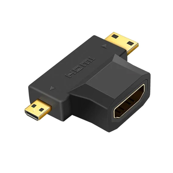 Adapter Mini HDMI + Micro HDMI (muski) na HDMI (zenski) 1.4 4K 30Hz (OTN-HD708) Onten