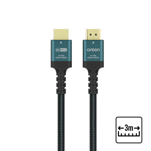 Kabal pleteni HDMI 8K 60Hz sa HDMI 2.1 8K 60Hz 48Gbps aluminijum 3m (OTN-HD183) Onten