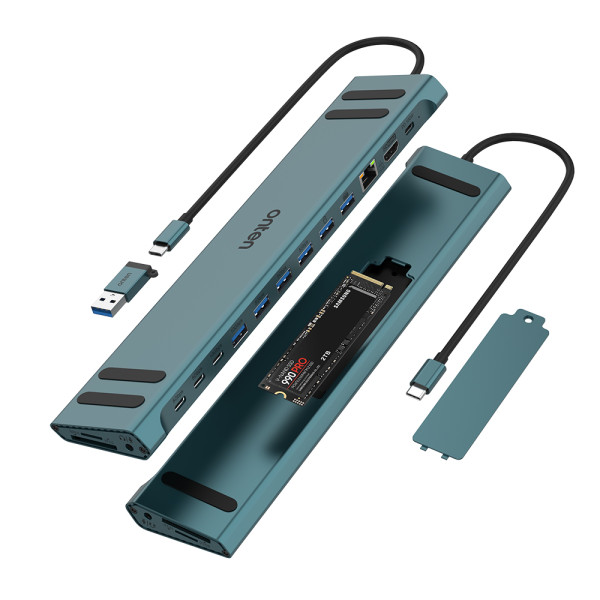 Dock stanica multifunkcionalna USB Type-C 17u1 sa prikljuckom M.2 SSD (OTN-9399) Onten