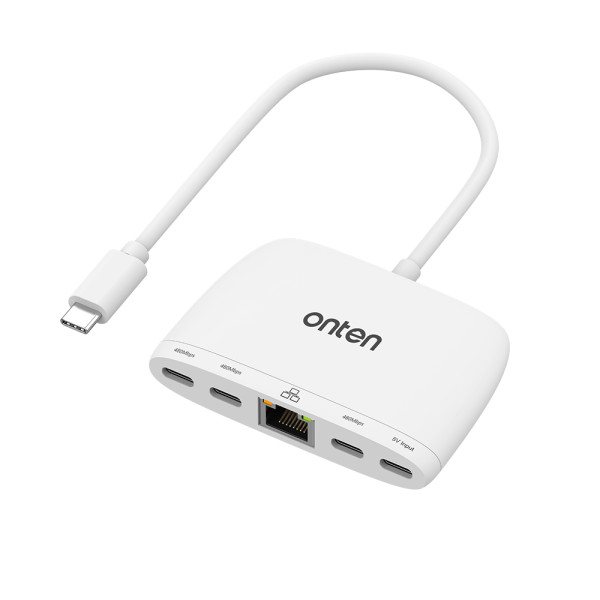Hub USB Type-C sa 4 porta (3x USB Type-C 480Mbps + USB Type-C 5V) + Ethernet RJ45 100Mbps 18cm (OTN-UC553) Onten
