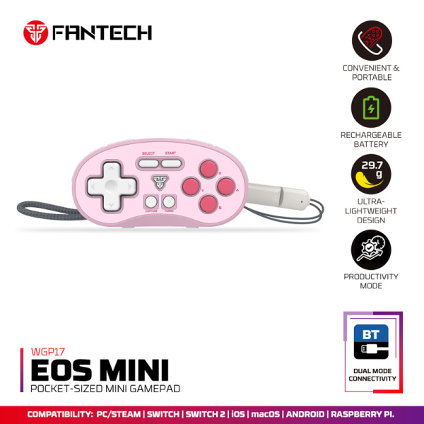 Joypad wireless Fantech WGP17 Eos mini roze
