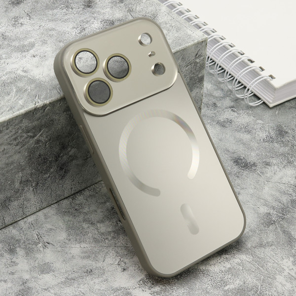 Futrola COLOR METAL Magsafe za iPhone 17 Pro (6.3) siva (small camera)