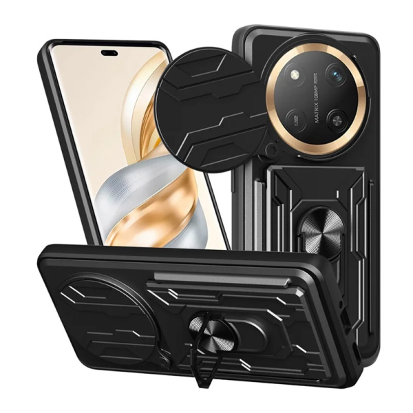 Maska Titan Ring Wallet za Honor Magic 8 Lite/ X9d crna