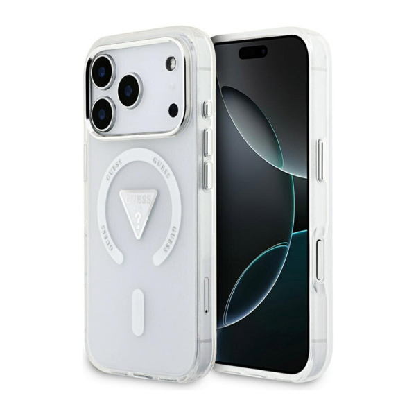 Maska Guess IML Gradient Triangle Logo MagSafe za iPhone 17 Pro transparent