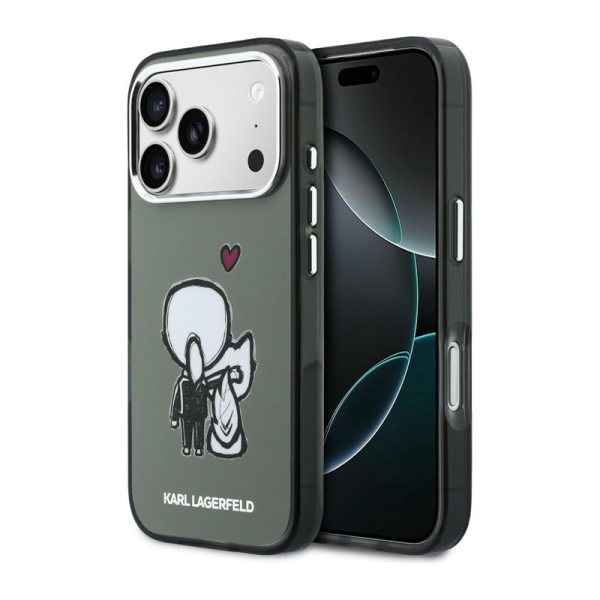 Maska Karl Lagerfeld Karl & Choupette Back MagSafe za iPhone 17 Pro siva