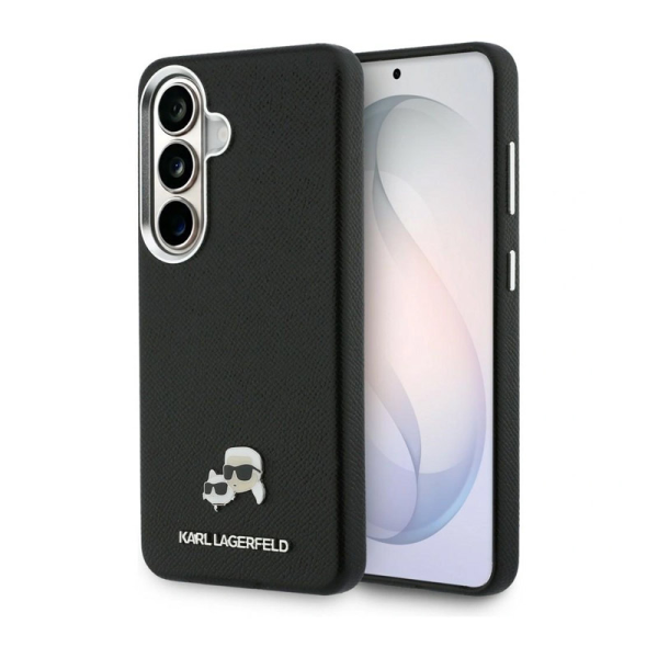 Maska Karl Lagerfeld Saffiano KC Metal Logo MagSafe za Samsung S26/ S941B crna