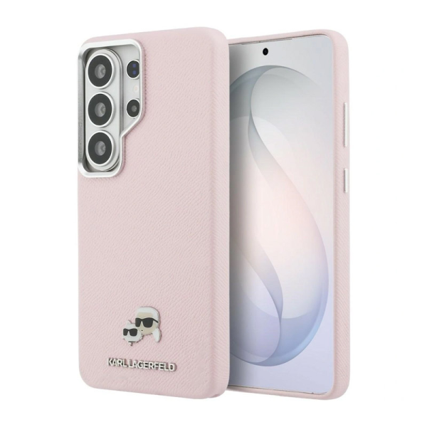 Maska Karl Lagerfeld Saffiano KC Metal Logo MagSafe za Samsung S26 Ultra/ S948B roze