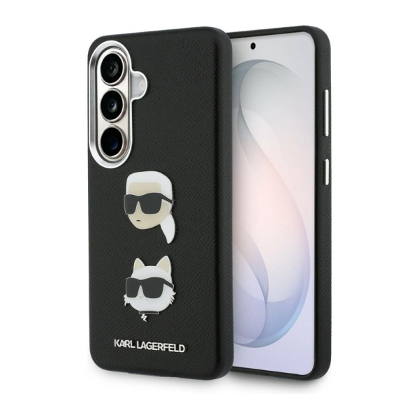 Maska Karl Lagerfeld Saffiano Double Heads Metal za Samsung S26/ S941B crna