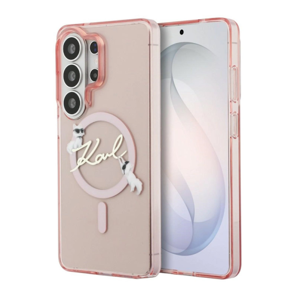 Maska Karl Lagerfeld IML KC Script MagSafe za Samsung S26 Ultra/ S948B roze