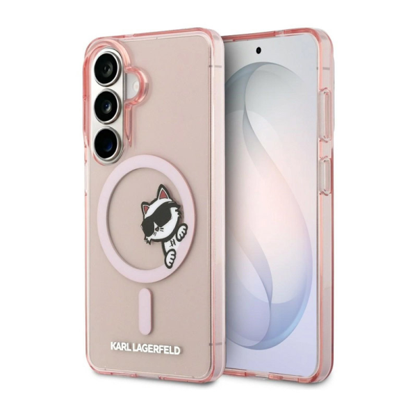 Maska Karl Lagerfeld IML Peekaboo Choupette MagSafe za Samsung S26/ S941B roze