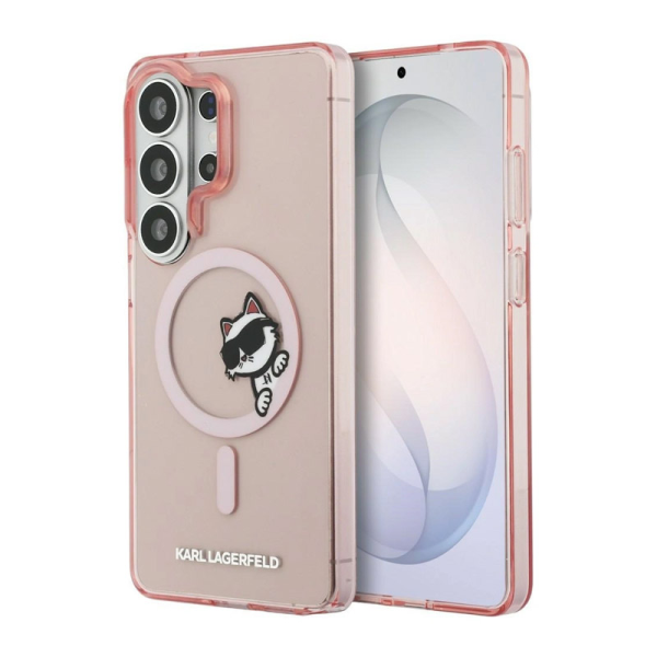 Maska Karl Lagerfeld IML Peekaboo Choupette MagSafe za Samsung S26 Ultra/ S948B roze