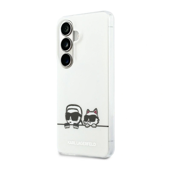 Maska Karl Lagerfeld IML Peekaboo Karl&Choupette MagSafe za Samsung S26/ S941B bela