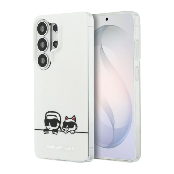 Maska Karl Lagerfeld IML Peekaboo Karl&Choupette MagSafe za Samsung S26 Ultra/ S948B bela