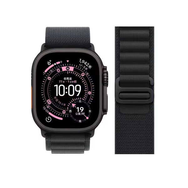 Narukvica za Apple Watch Ultra Strap Alpine Loop  Titanium 42/ 44/ 45/ 49 mm L black