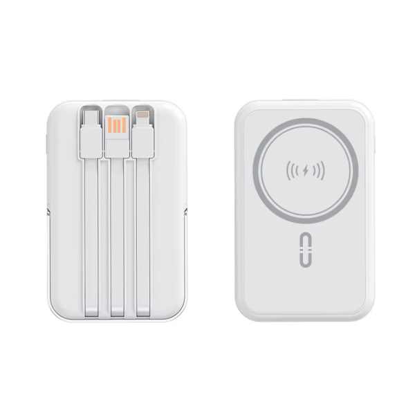 Power Bank MagSafe sa drzacem za telefon 5000 mAh beli