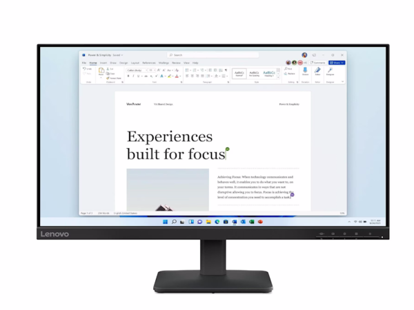 Monitor LENOVO L24-4e 23.8 ''/IPS/1920x1080/100Hz/4ms/HDMI, VGA/crna