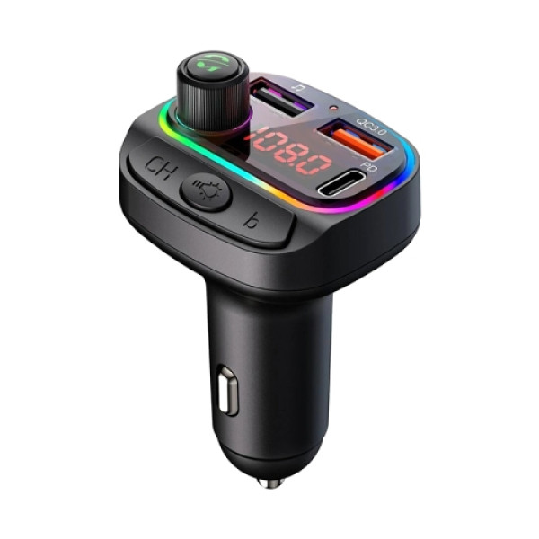 Kettz FM Transmiter i Punjač Paya – 2×USB QC3.1 + Type-C, LED