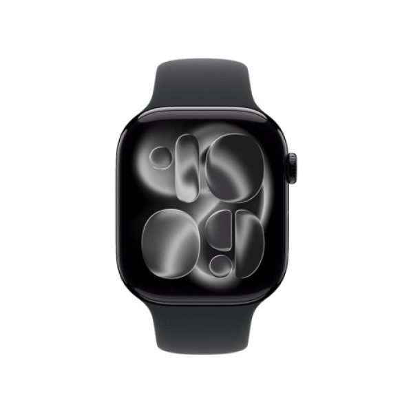 Apple Watch S11 Cellular 46mm Jet Black Aluminium Case with Black Sport Band – M/L (mfc44rk/a)