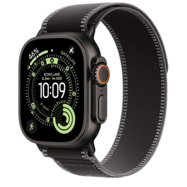Apple Watch Ultra 3. 49mm Black Titanium Case with Black/Charcoal Trail Loop - M/L mf1h4pm/a