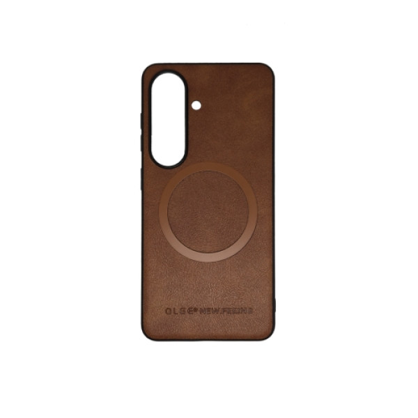 Silikonska futrola OLGE Magnetic New Feeing Samsung S26 BRAON