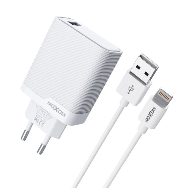 Kucni punjac Moxom MX-HC292 USB A na lightning 18W beli