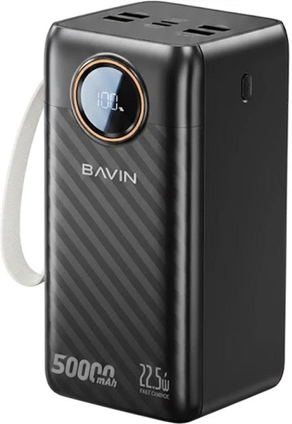 Bavin Power Bank 50000 mAh 22.5W type C + IOS crna