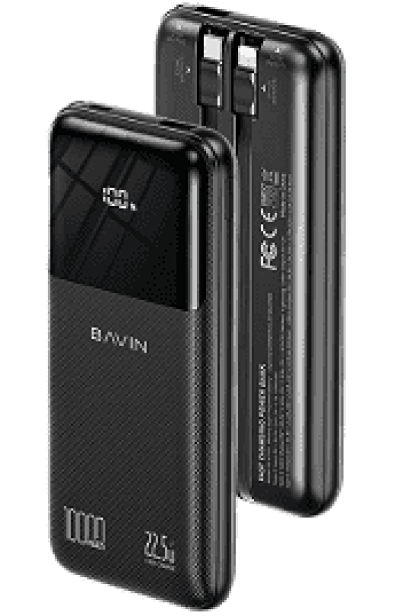 Bavin Power Bank 10000mAh 22.5W (digital display) crna