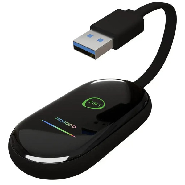Porodo Play-X 2 in1 Wireless Android Carplay Adapter