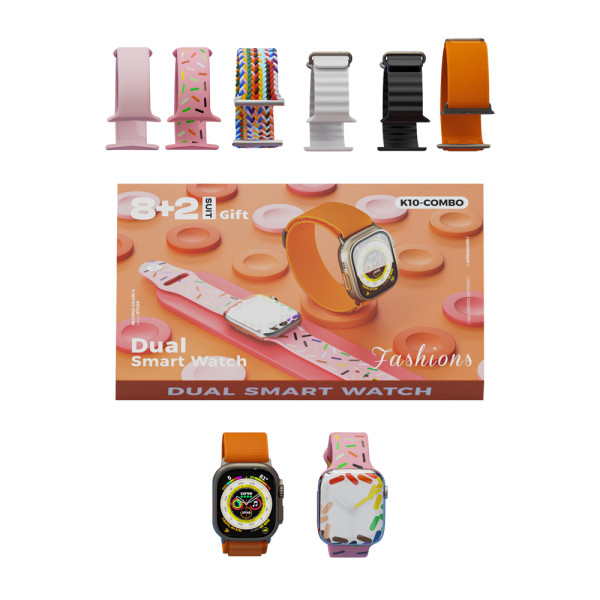 KARLER BASS K10-Combo set (2 x smart watch, 8 narukvica ) narandzasti