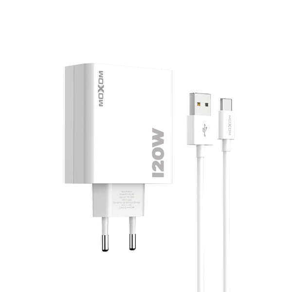 Kucni punjac Moxom MX-HC246 120W 6A Type C beli