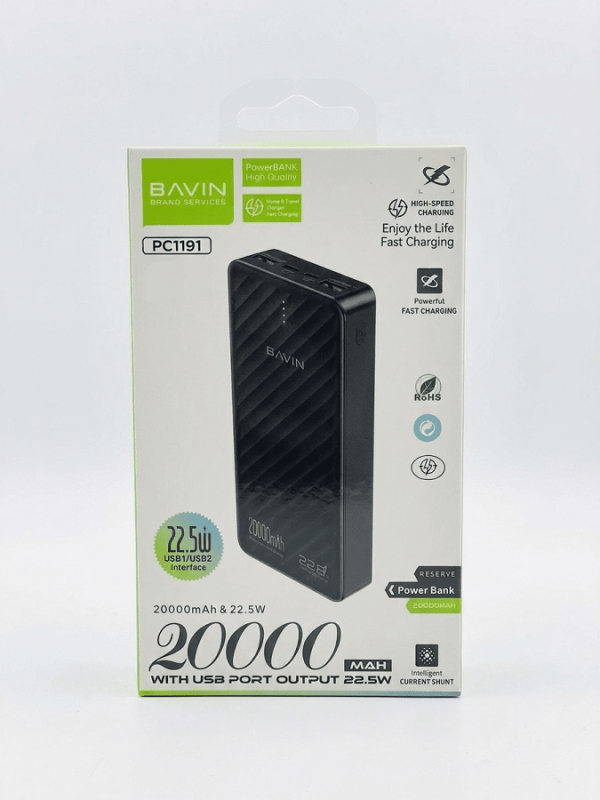 Bavin Power Bank 20000 mAh 22.5W PC1191 crna