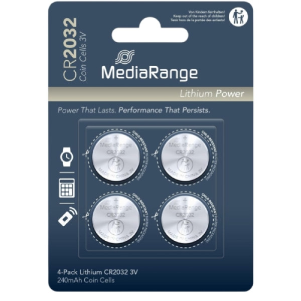 MediaRange Germany baterije CR2032 / 260mAh, 3V - pakovanje 1/4