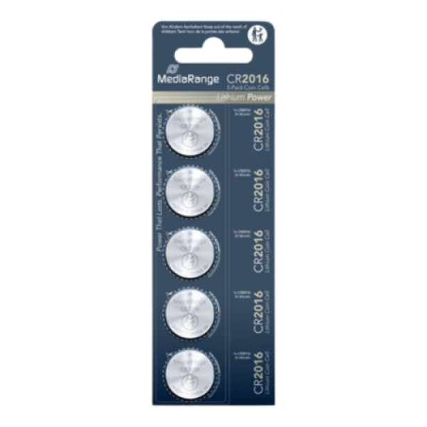 MediaRange Germany baterije CR2016 / 80mAh, 3V - pakovanje 1/5