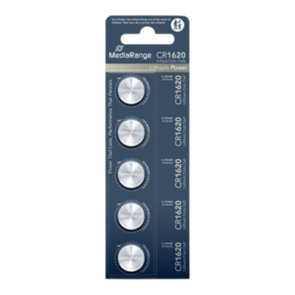 MediaRange Germany baterije CR1620 / 65mAh, 3V - pakovanje 1/5